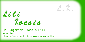 lili kocsis business card